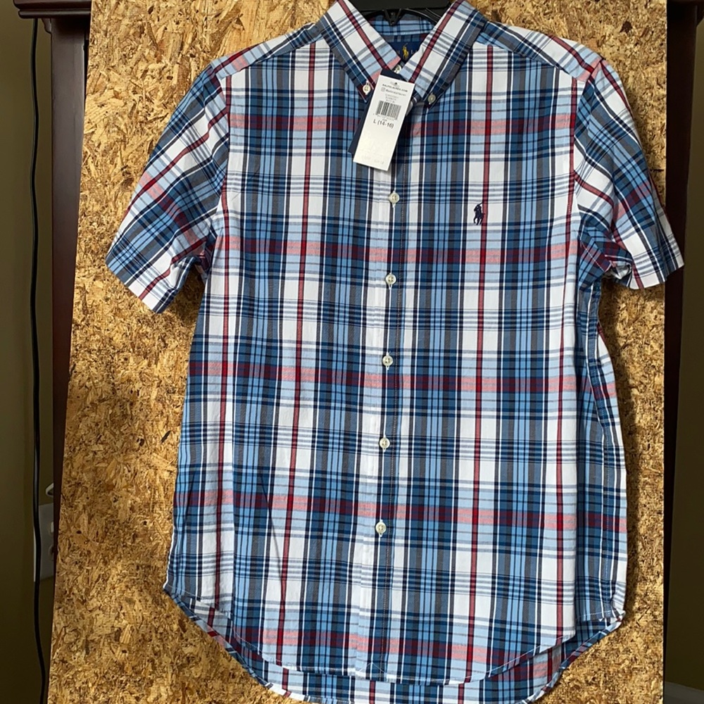 BRAND NEW!!! Boys button up polo 14/16!!!